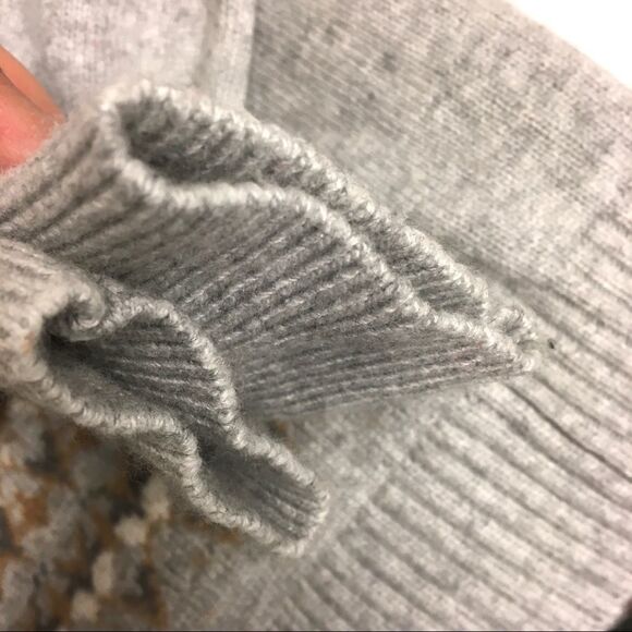 J. CREW Fair Isle Crew Neck Merino Wool Grey M - Picture 4 of 6